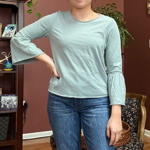 Abercrombie & Fitch mint green bell-sleeve T-shirt